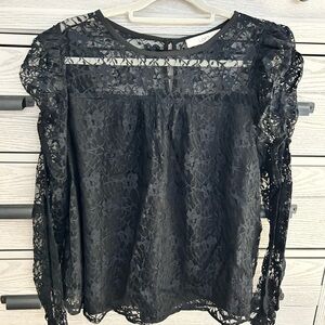 LOFT Black Lace Blouse